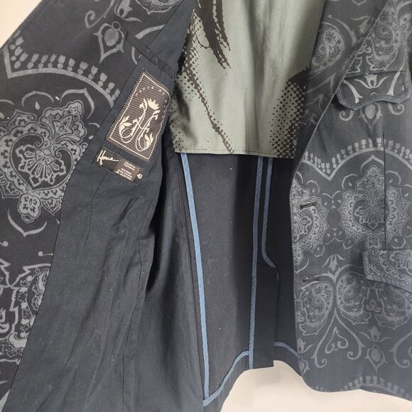 Haus Of Howe Black Patterned Blazer  99% Cotton 1% Spandex  42R - Picture 3 of 16